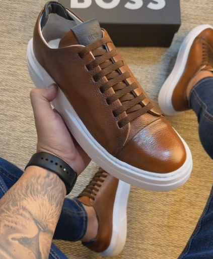 Leather Triple Stitch Sneakers