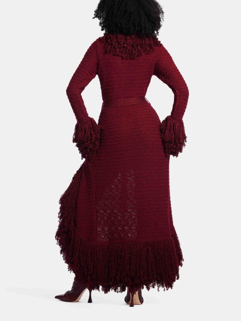 Chic Fringed Knitted Cardigan Coat