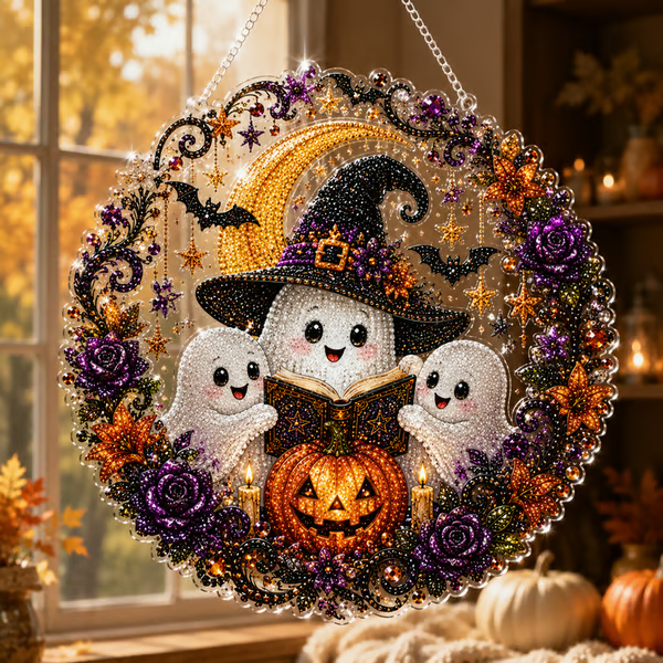 🐈⬛🎃Halloween Black Cat Moon Diamond Art Hanging Ornament Kit