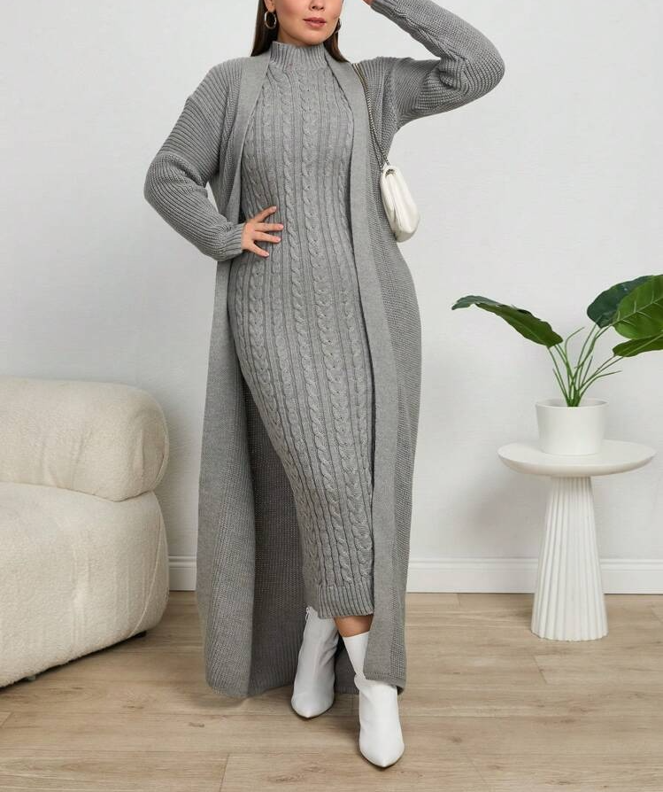 Solid Color Drop Shoulder Cardigan