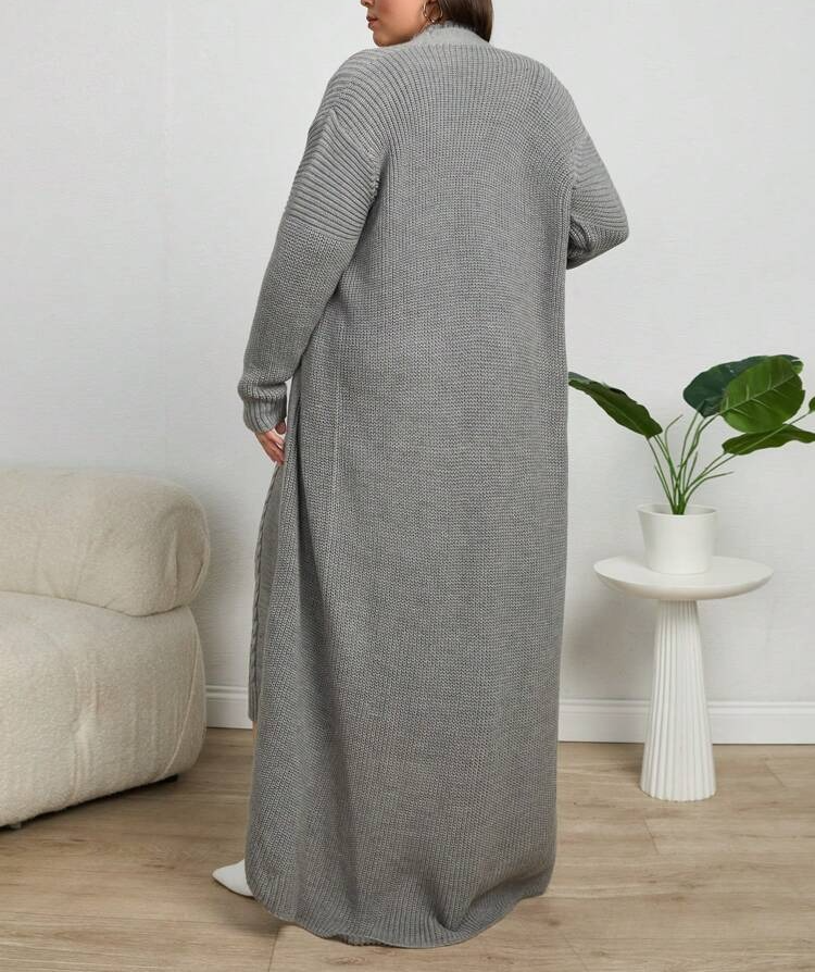 Solid Color Drop Shoulder Cardigan