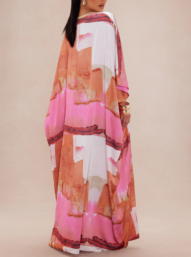 Sabina Satin Kaftan Dress