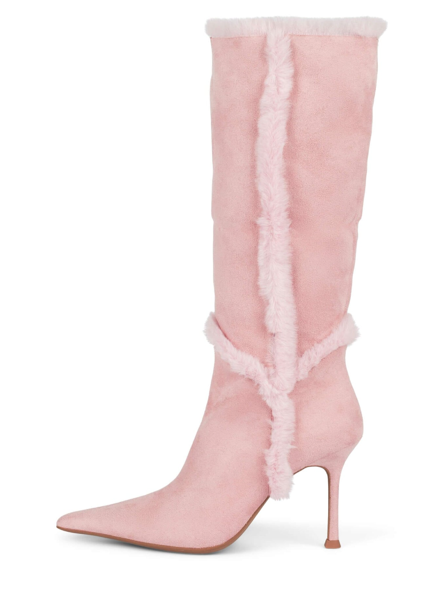 Faux Fur Flip-cupping Pumps