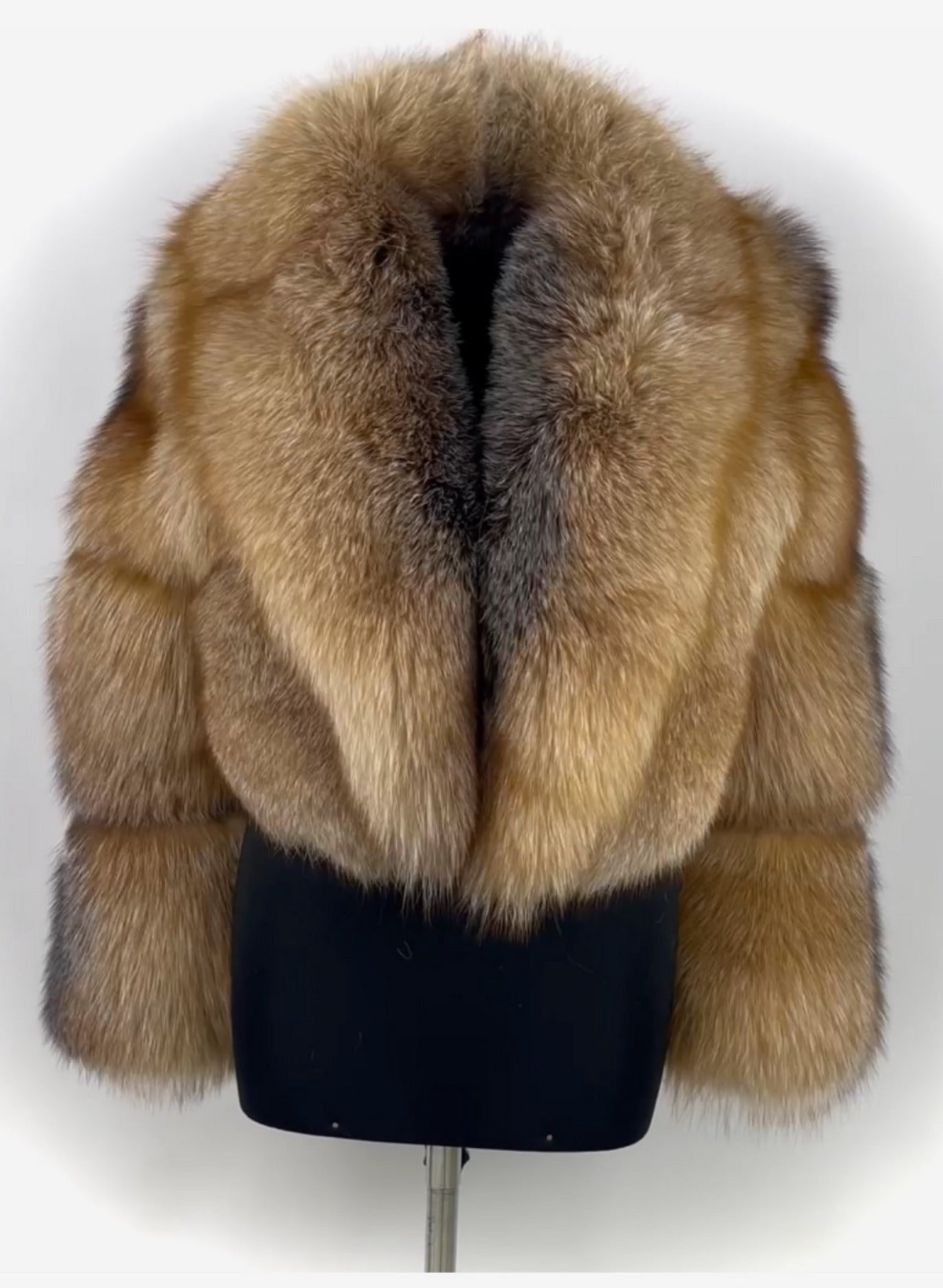 Trinity Cropped Golden Island Fur Jacket