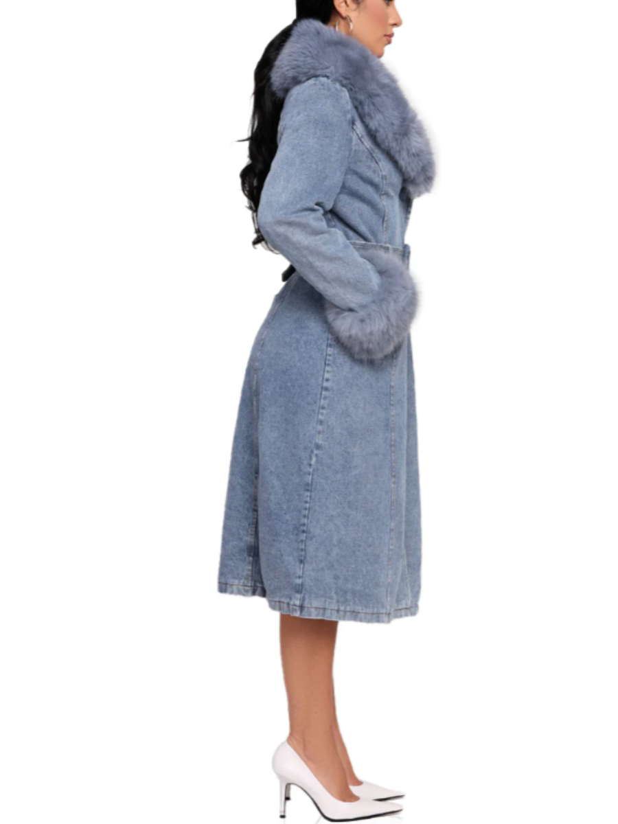 Detachable Plush Denim Jacket