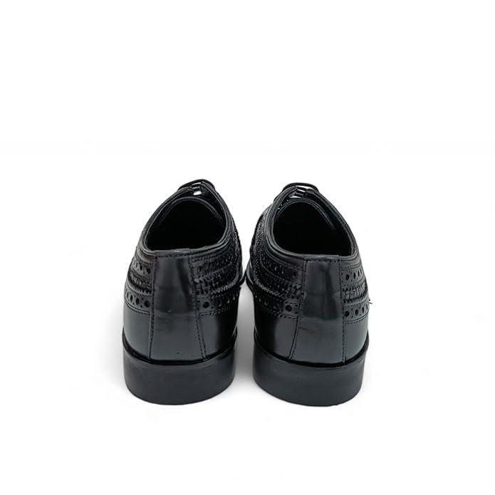 Weaved Leather Derby Brogue Shoes
