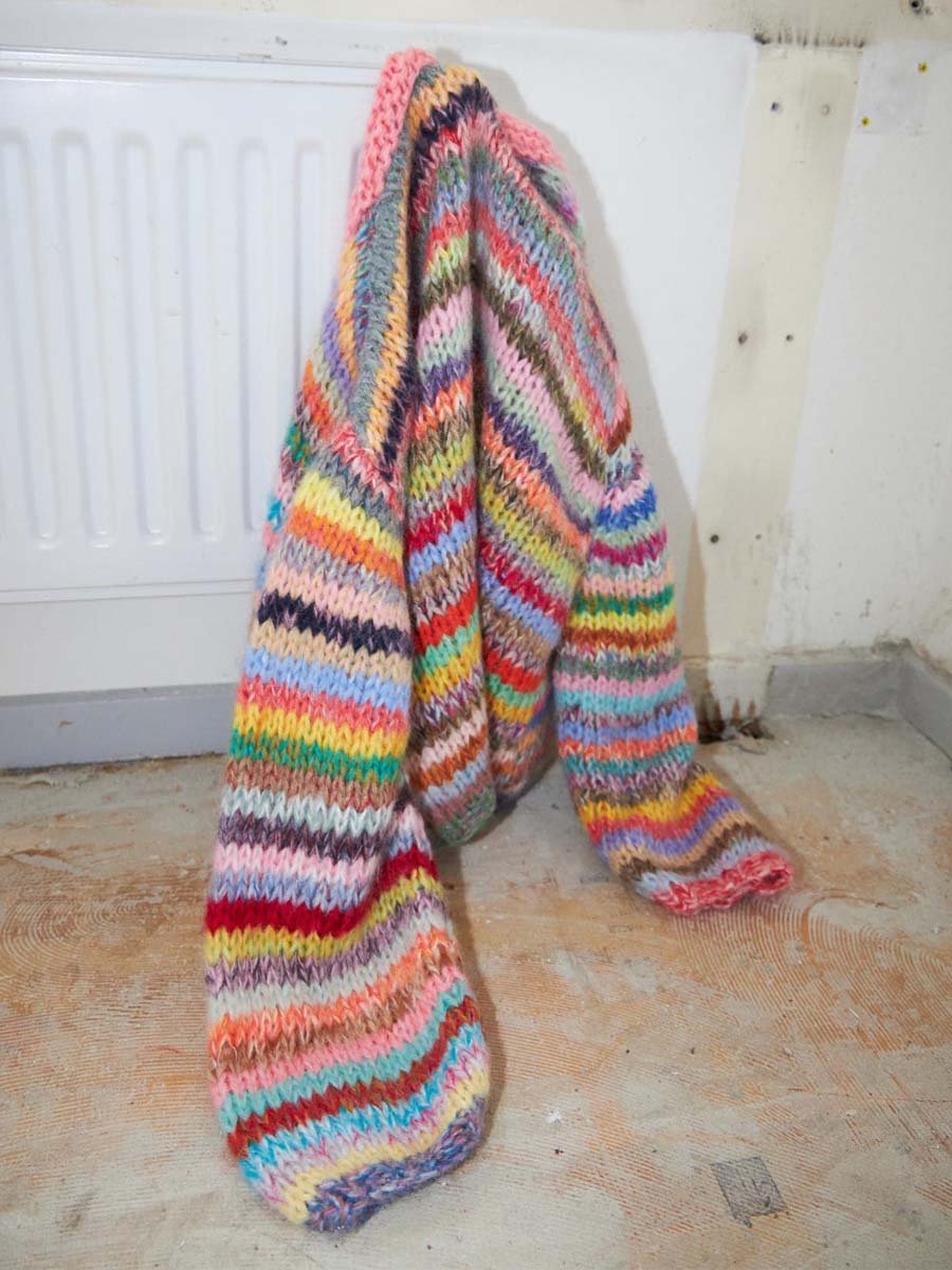 Rainbow Knit Sweater Cardigan