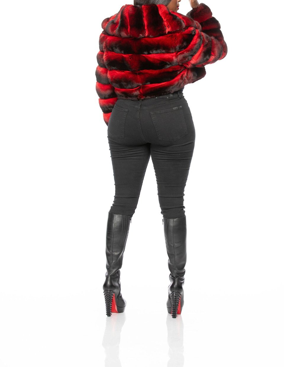 Candice Cropped Chinchilla Red