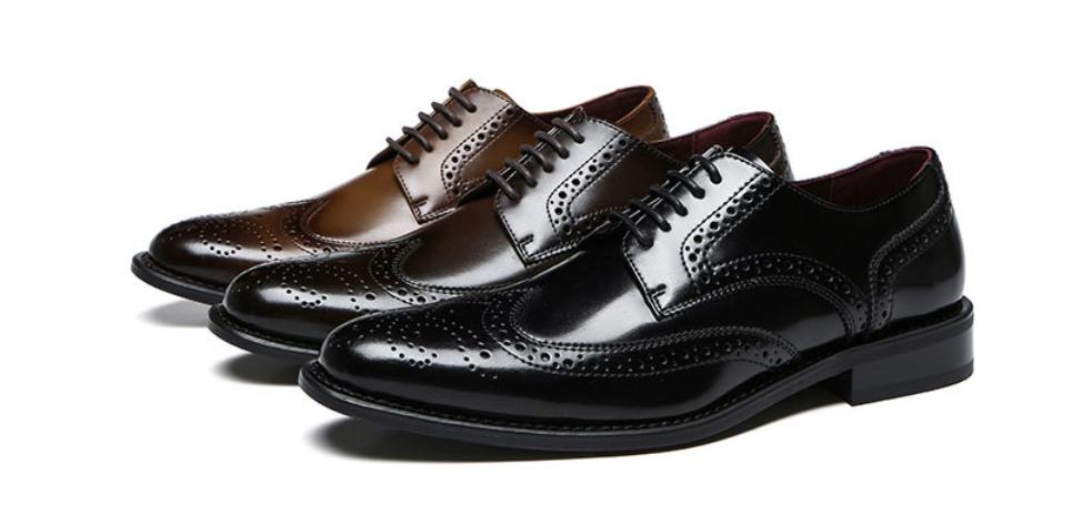Men's Classic Wingtip Brogue Derby Shoes