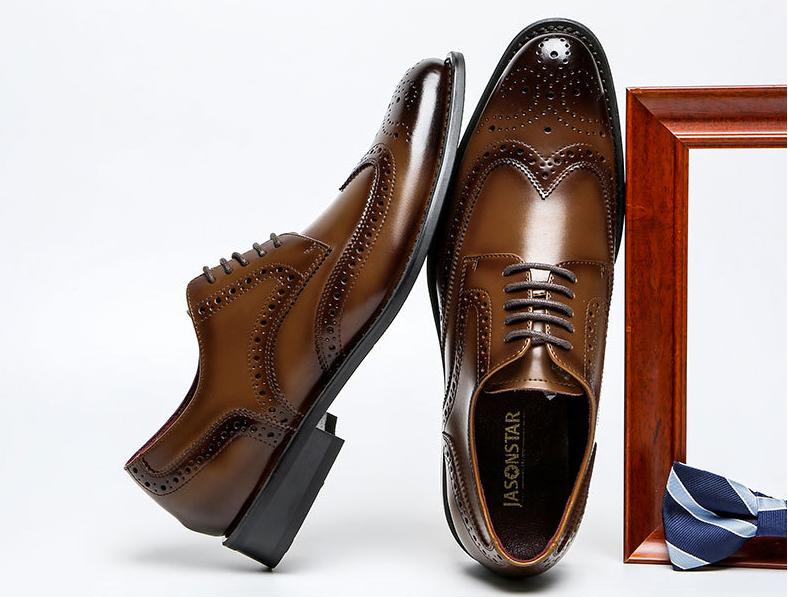 Men's Classic Wingtip Brogue Derby Shoes