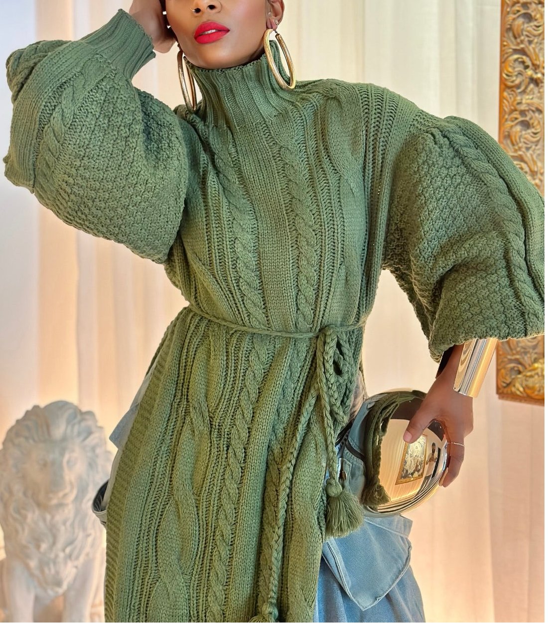 Olive Chunky Sweater