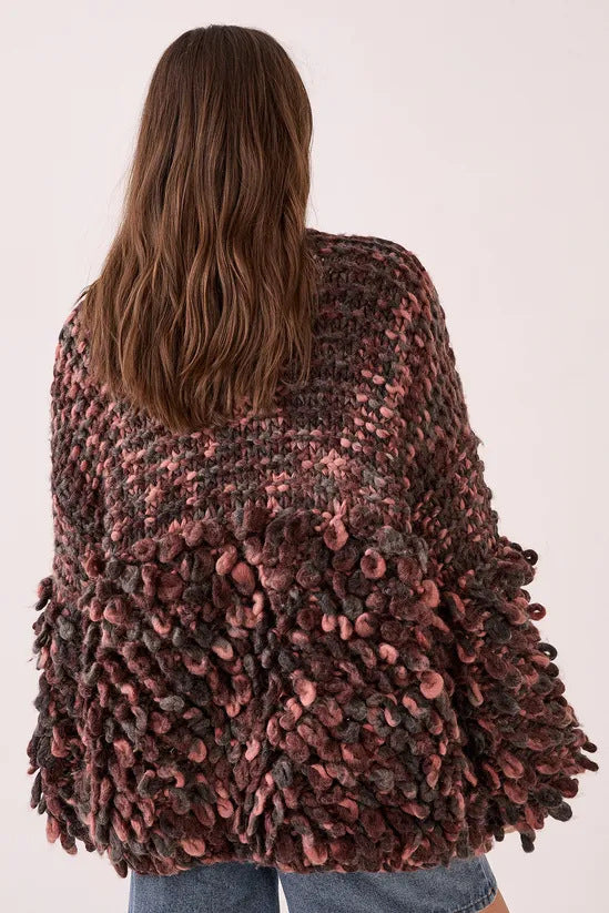 Contrast Knit Loose Sweater