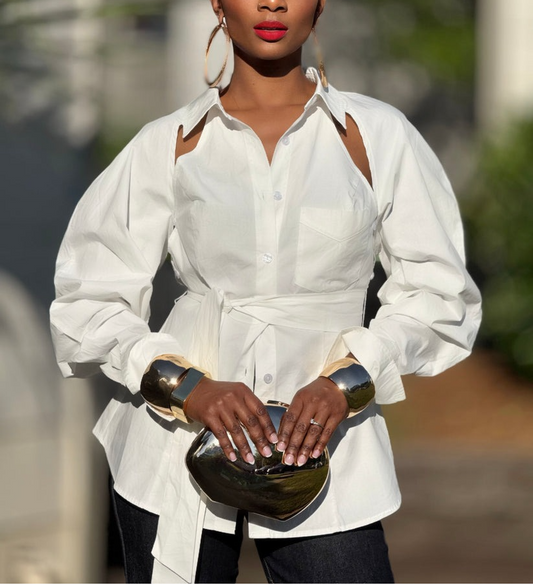 Monette White Button Up