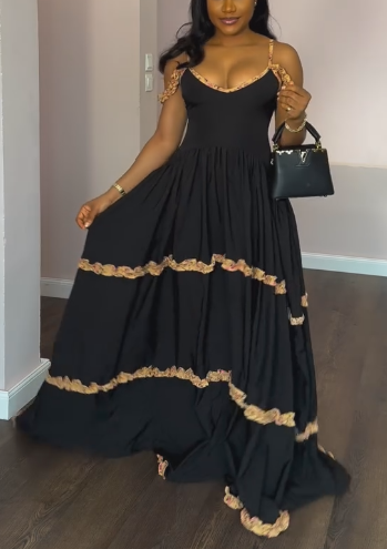 Crepe Sling Maxi Dress