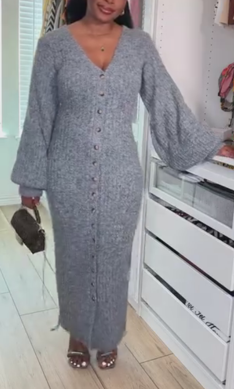 Sweater Dress With Buttons
