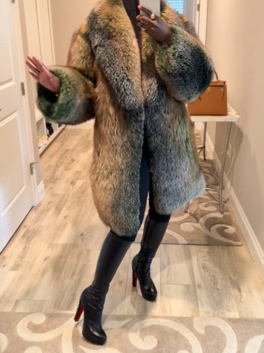 Fox Fur Mid-length Coat