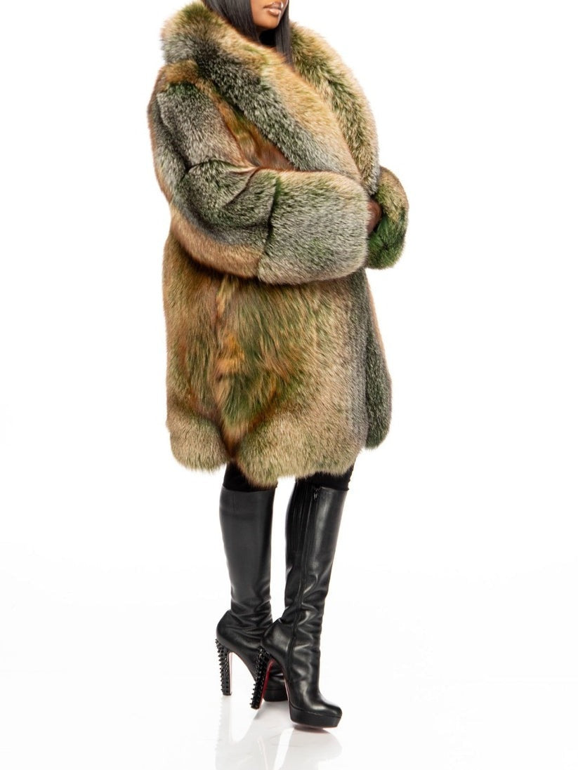 Fox Fur Mid-length Coat
