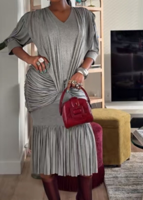 Gray Amanda Midi Dress