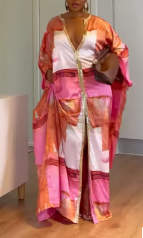 Sabina Satin Kaftan Dress