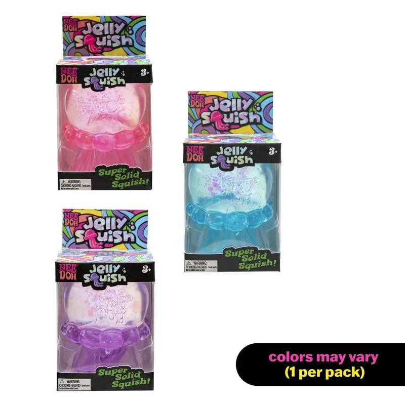 NeeDoh Schylling Jellyfish Squish – Soft Gel-Filled Sensory Squeeze Toy for Home, Office & Travel