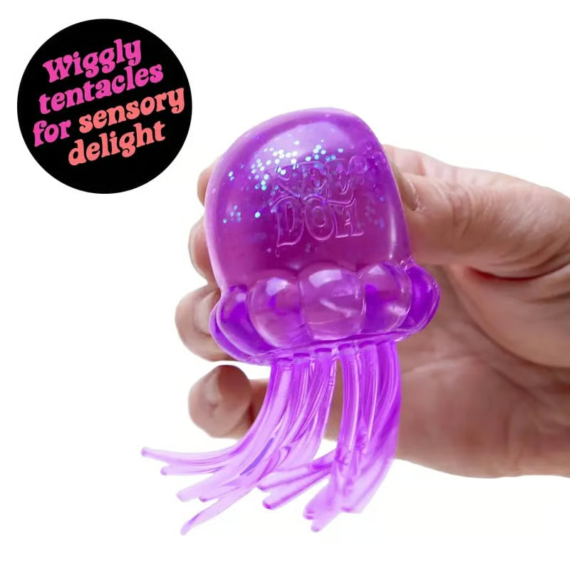 NeeDoh Schylling Jellyfish Squish – Soft Gel-Filled Sensory Squeeze Toy for Home, Office & Travel