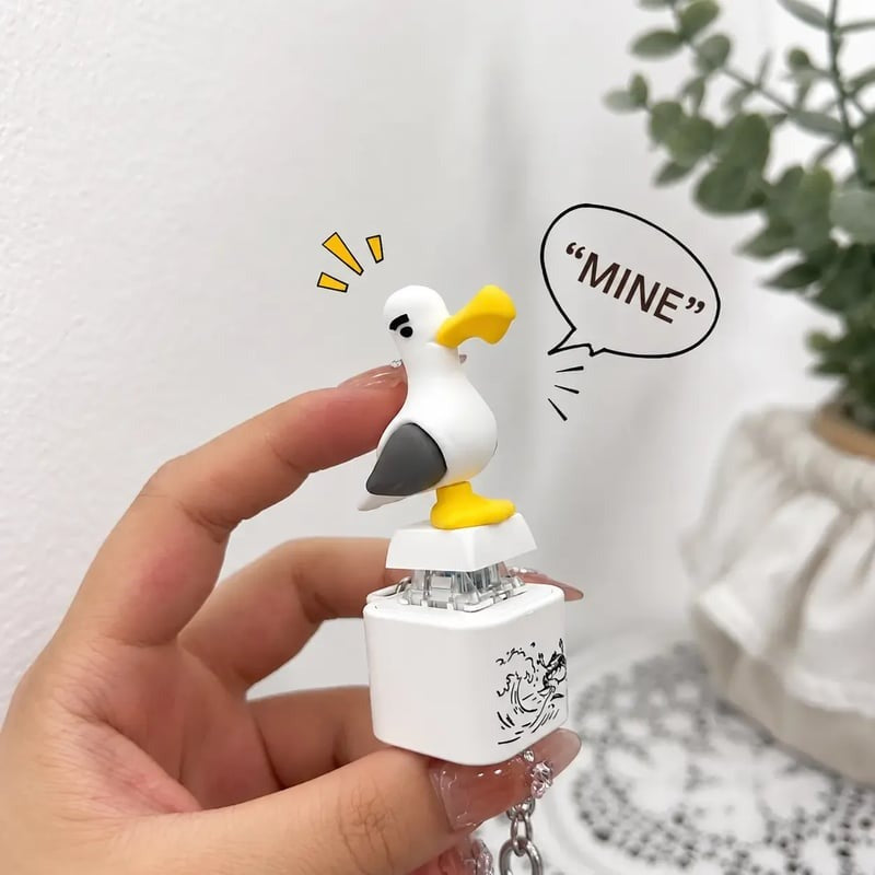 Seagull "MINE!" Sound Button Keychain – Real Sound & LED Light Fun Gift
