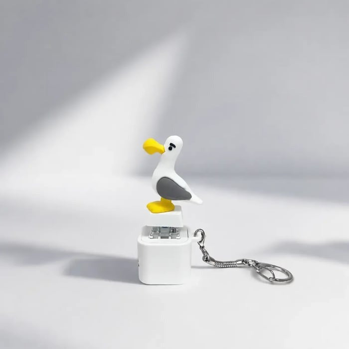 Seagull "MINE!" Sound Button Keychain – Real Sound & LED Light Fun Gift