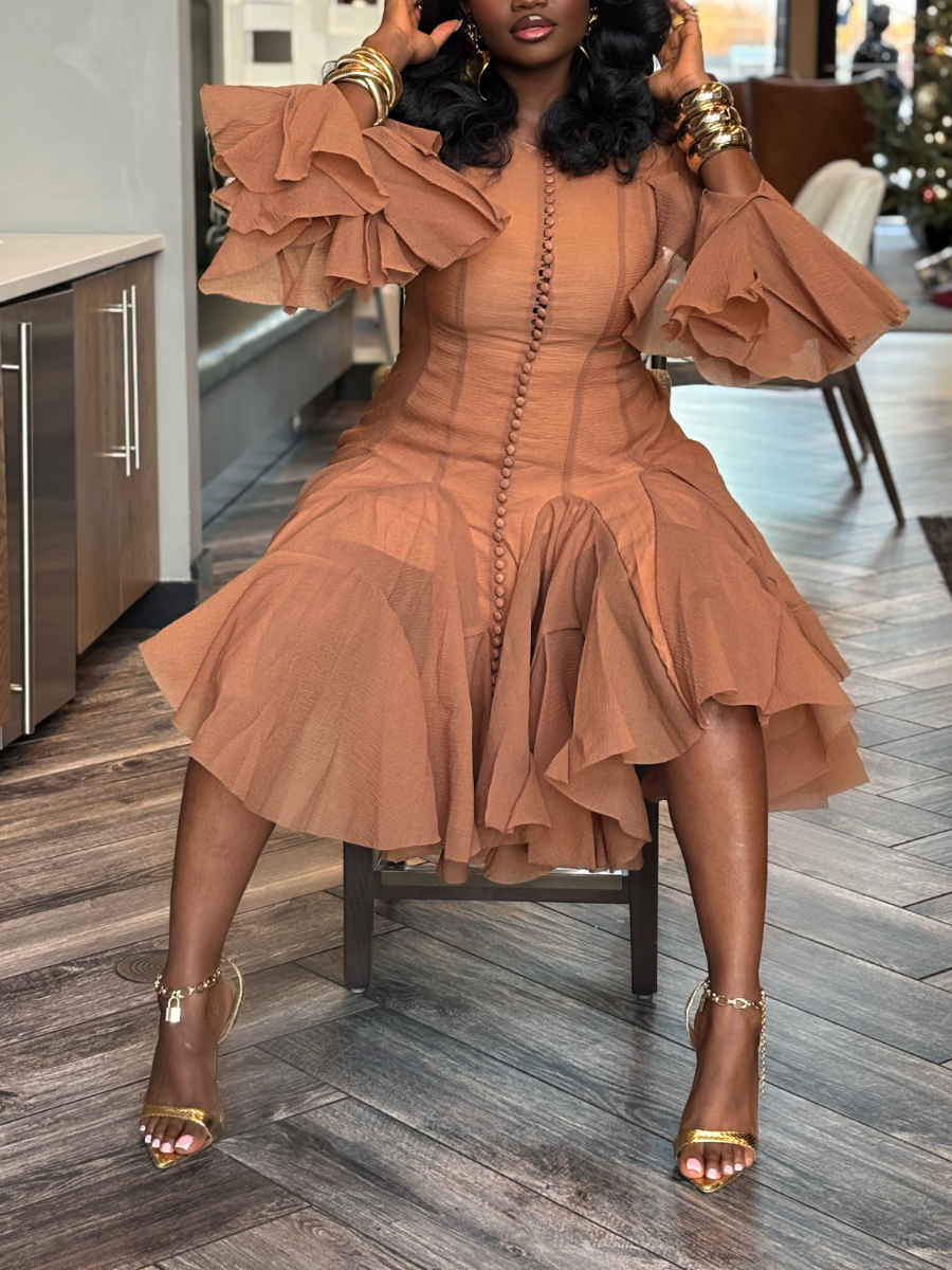 Layered Ruffled Dress