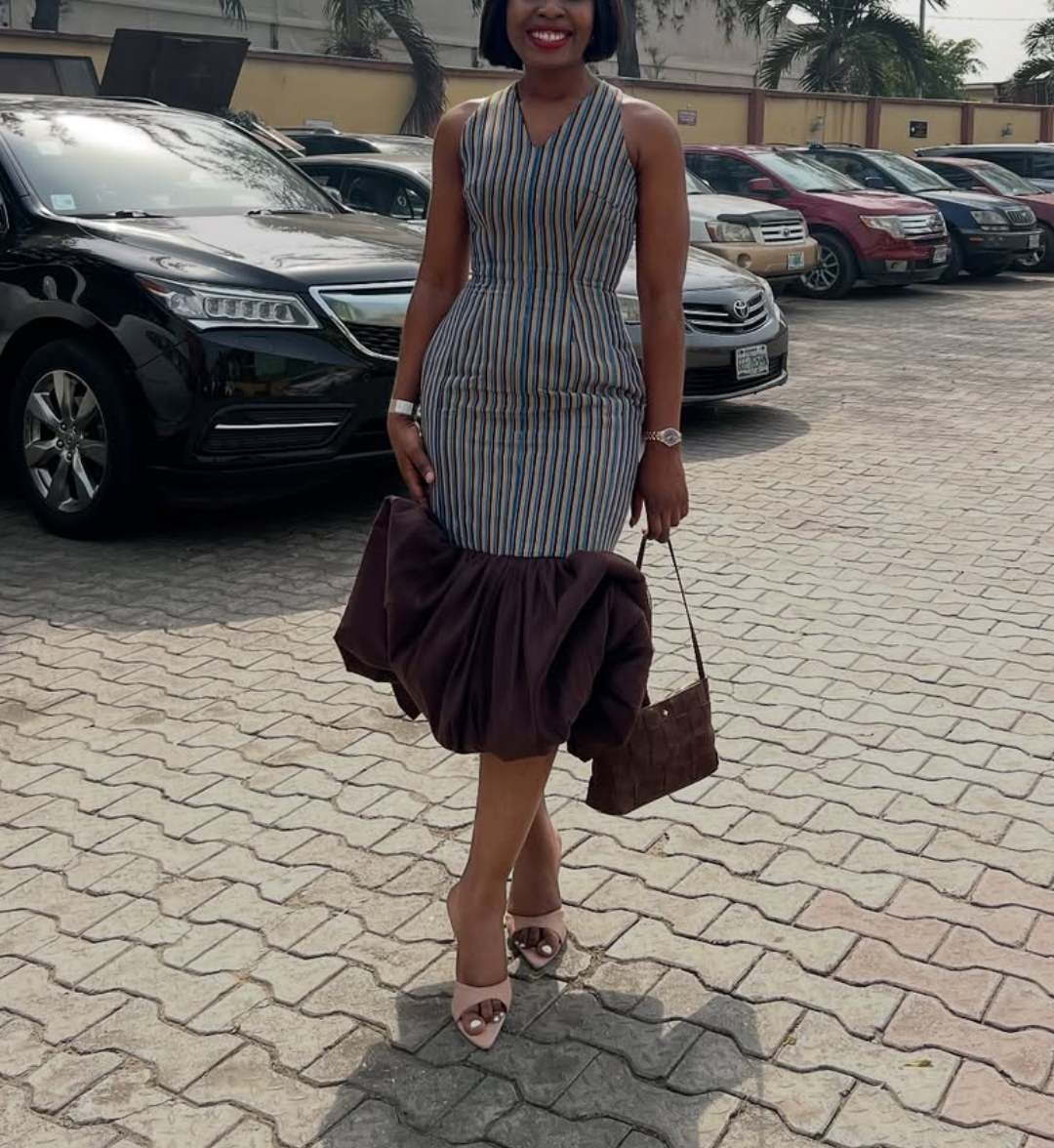 Tailored Contrast Bubble Hem Dress