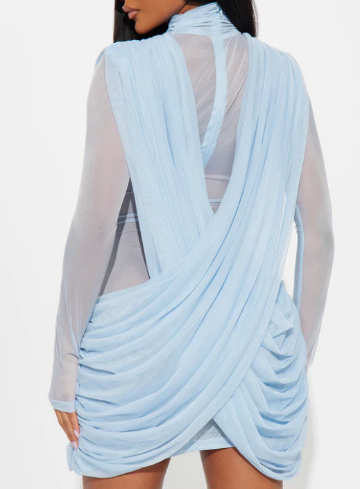 Babyblue Mesh Mini Dress