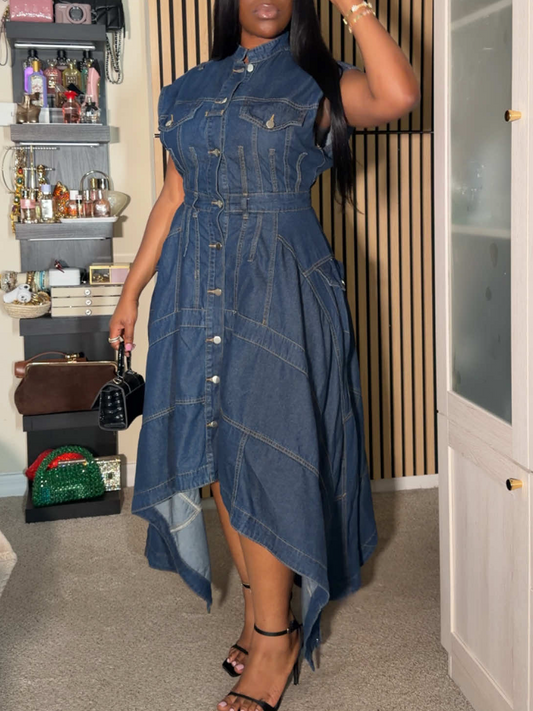 Asymmetric Skirt Denim Skirt