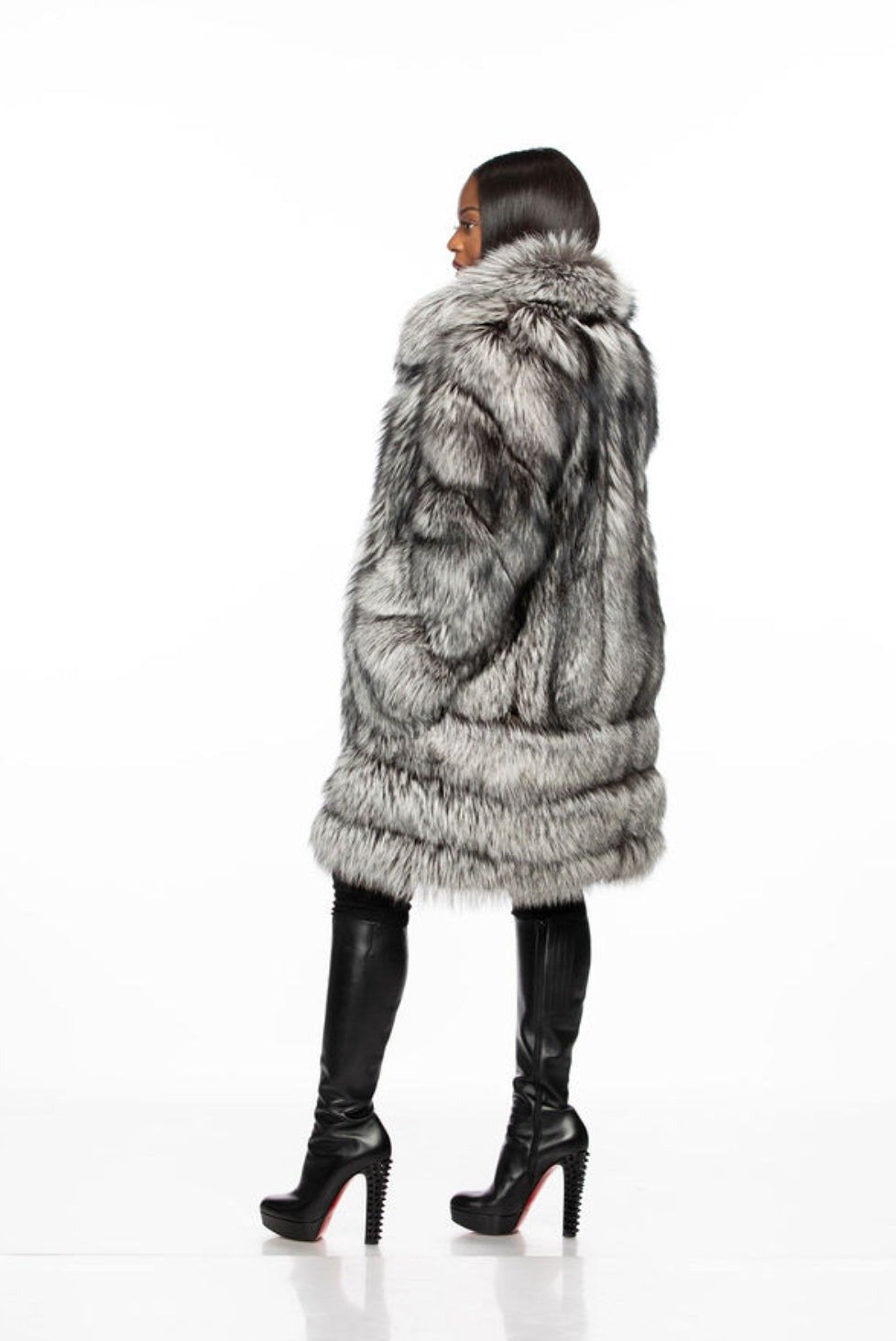 Silvia Silver Fur Coat