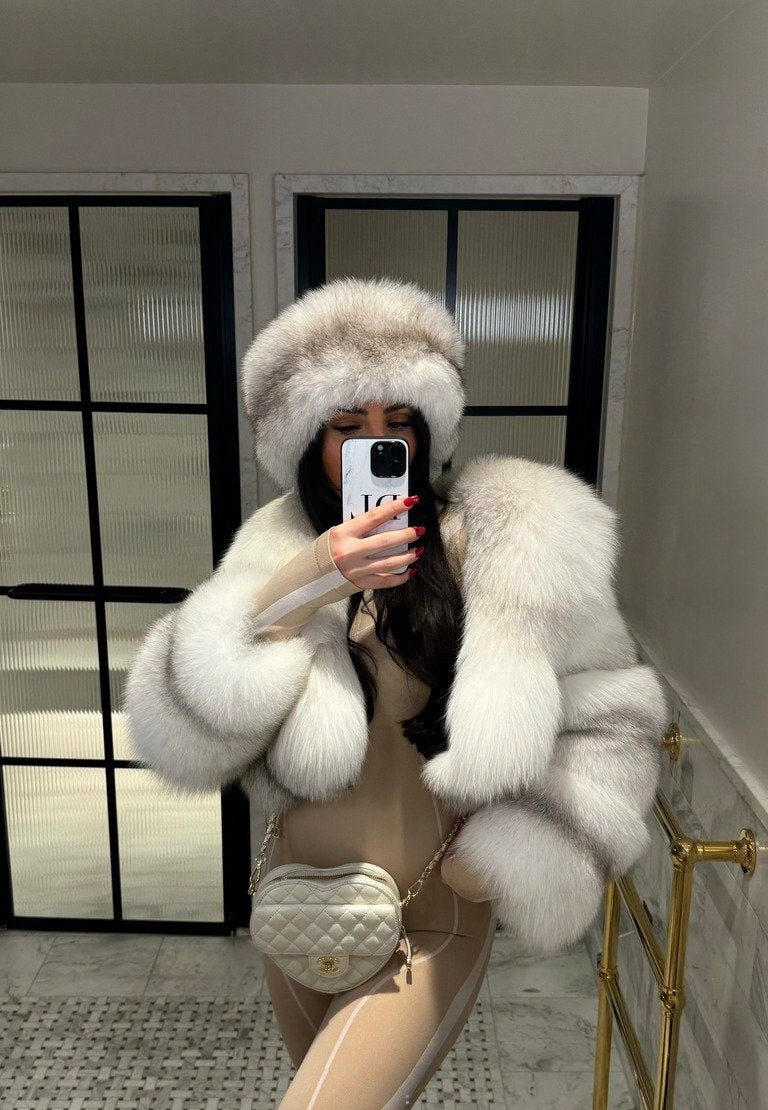 Straight Rows Collar Fur Coat