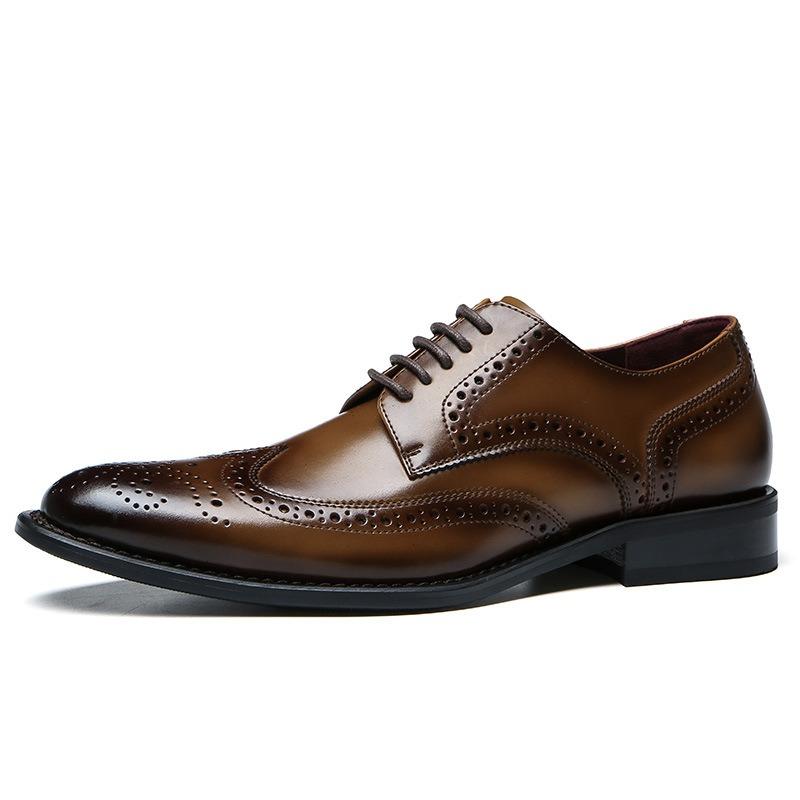 Men's Classic Wingtip Brogue Derby Shoes