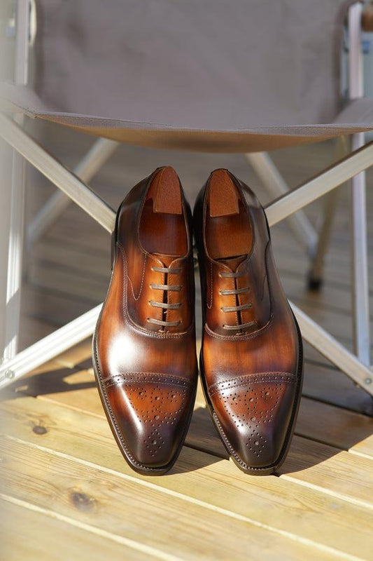 Classic Black Wingtip Oxfords