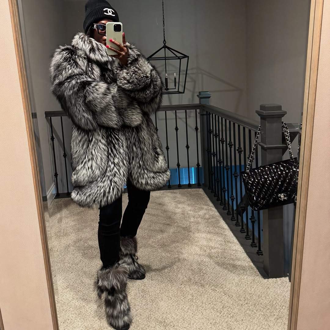 Silvia Silver Fur Coat