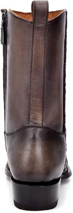 Men's Boot in Genuine Leather with Zipper Black