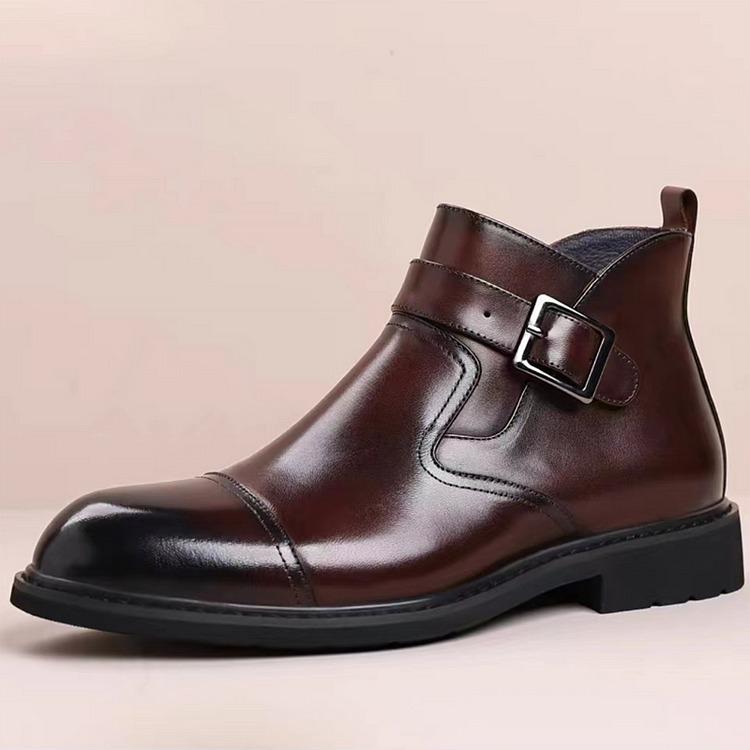 Cowhide Warm Business Dress Boots