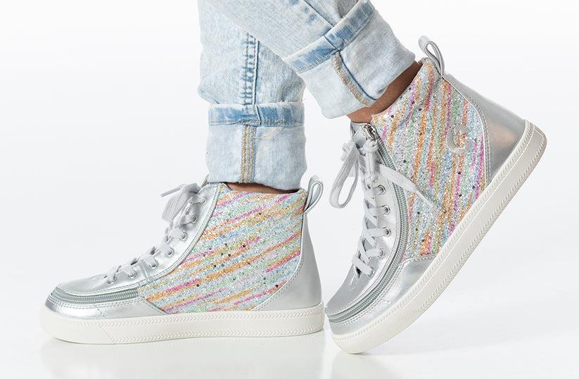 Silver Rainbow STYLENTRY Classic Lace High Tops