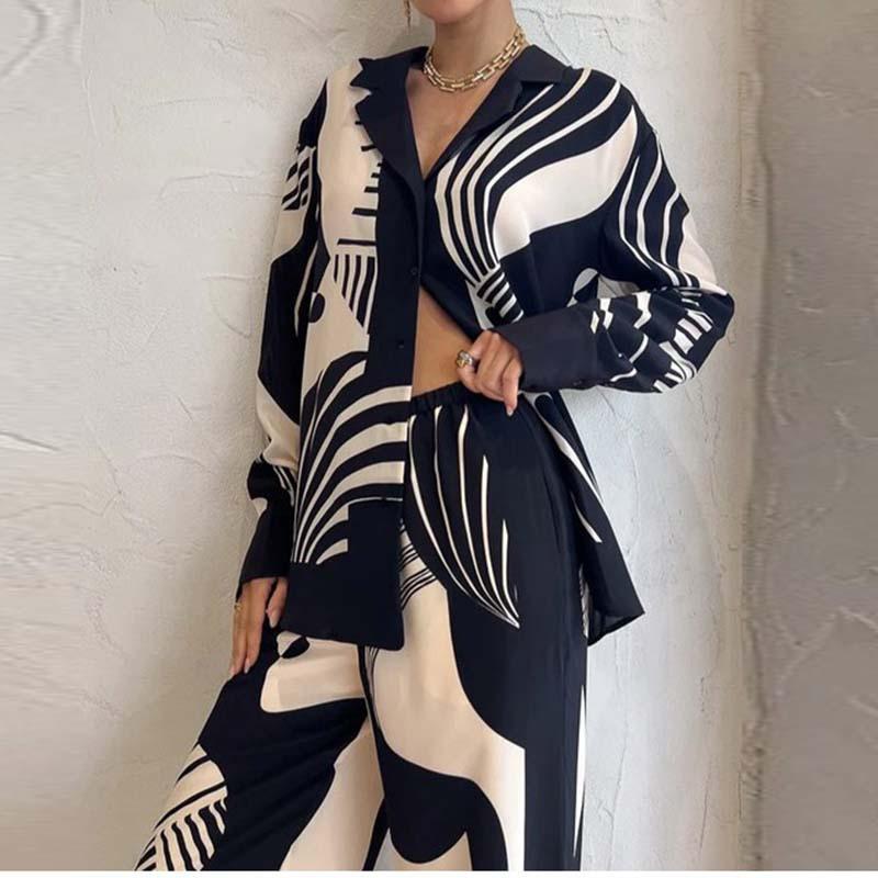 Elegant Printed Long Sleeve Suit