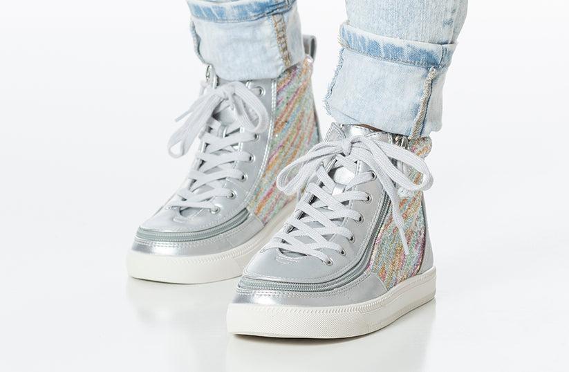 Silver Rainbow STYLENTRY Classic Lace High Tops