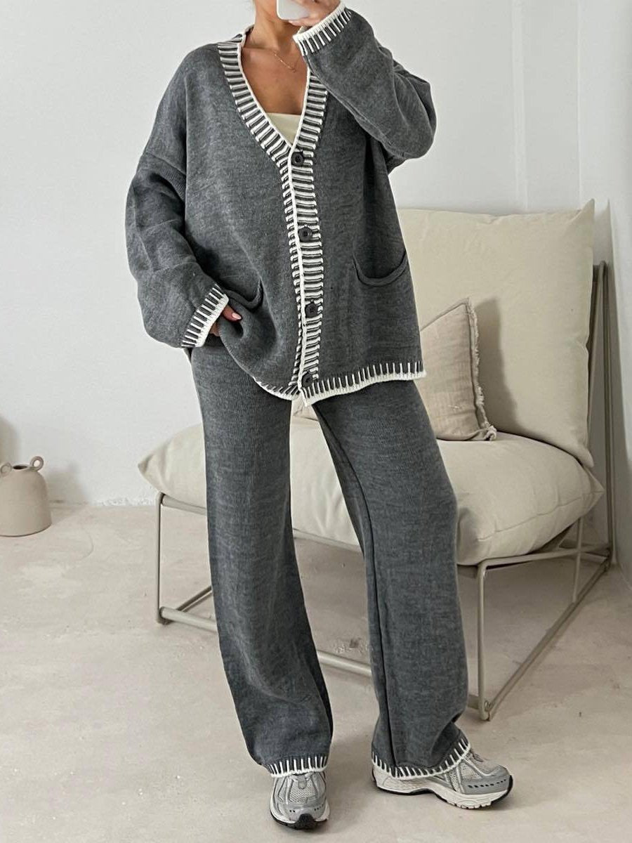 Fashion Casual Knitted Two-piece Set