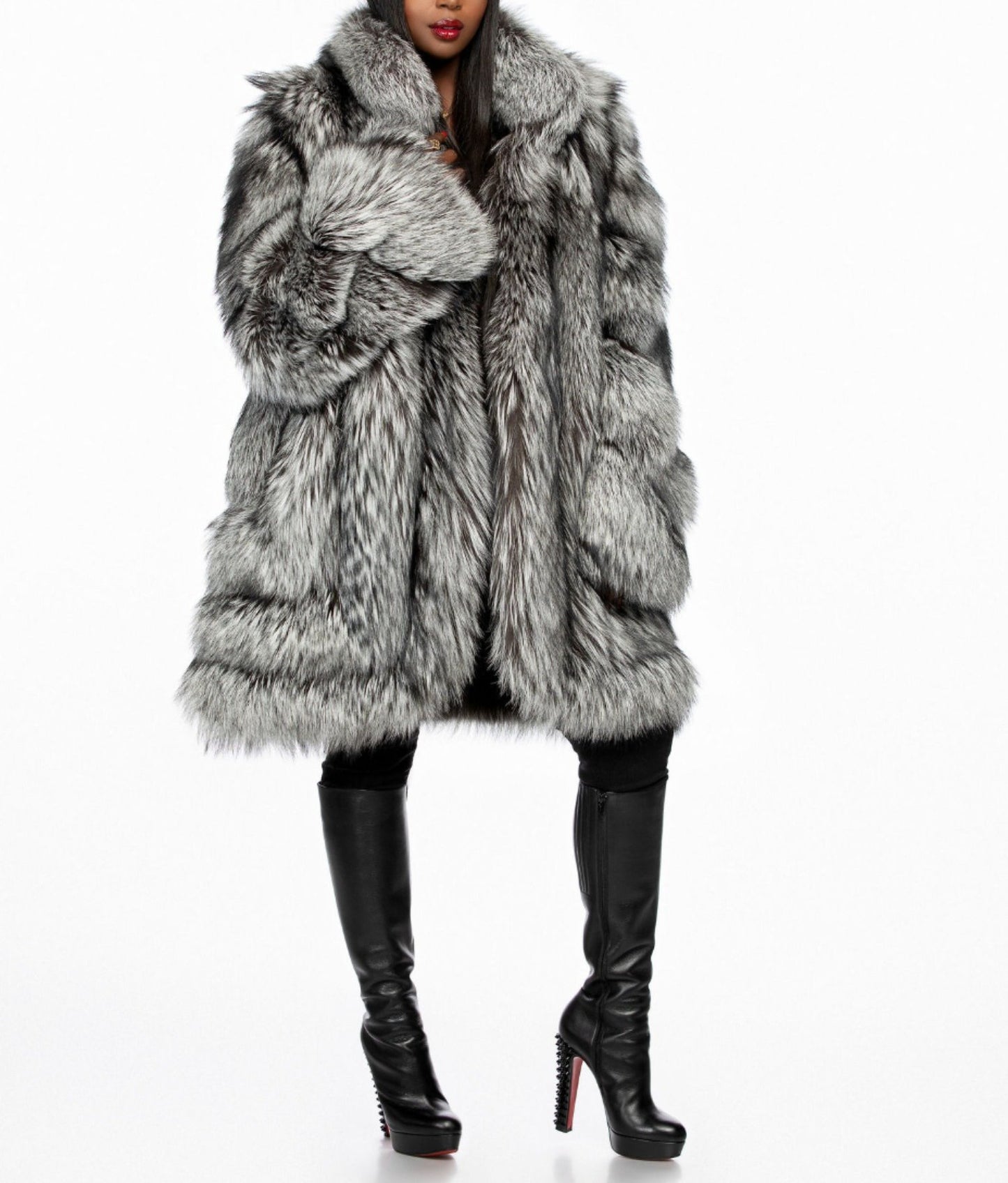 Silvia Silver Fur Coat