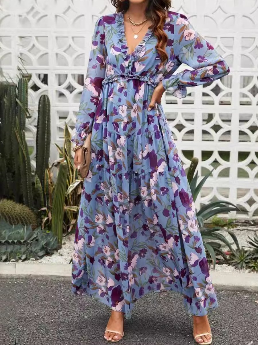 Long Sleeve Floral Maxi Dress