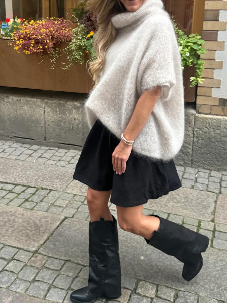 Comfy Mohair Oversized High-neck Sweater