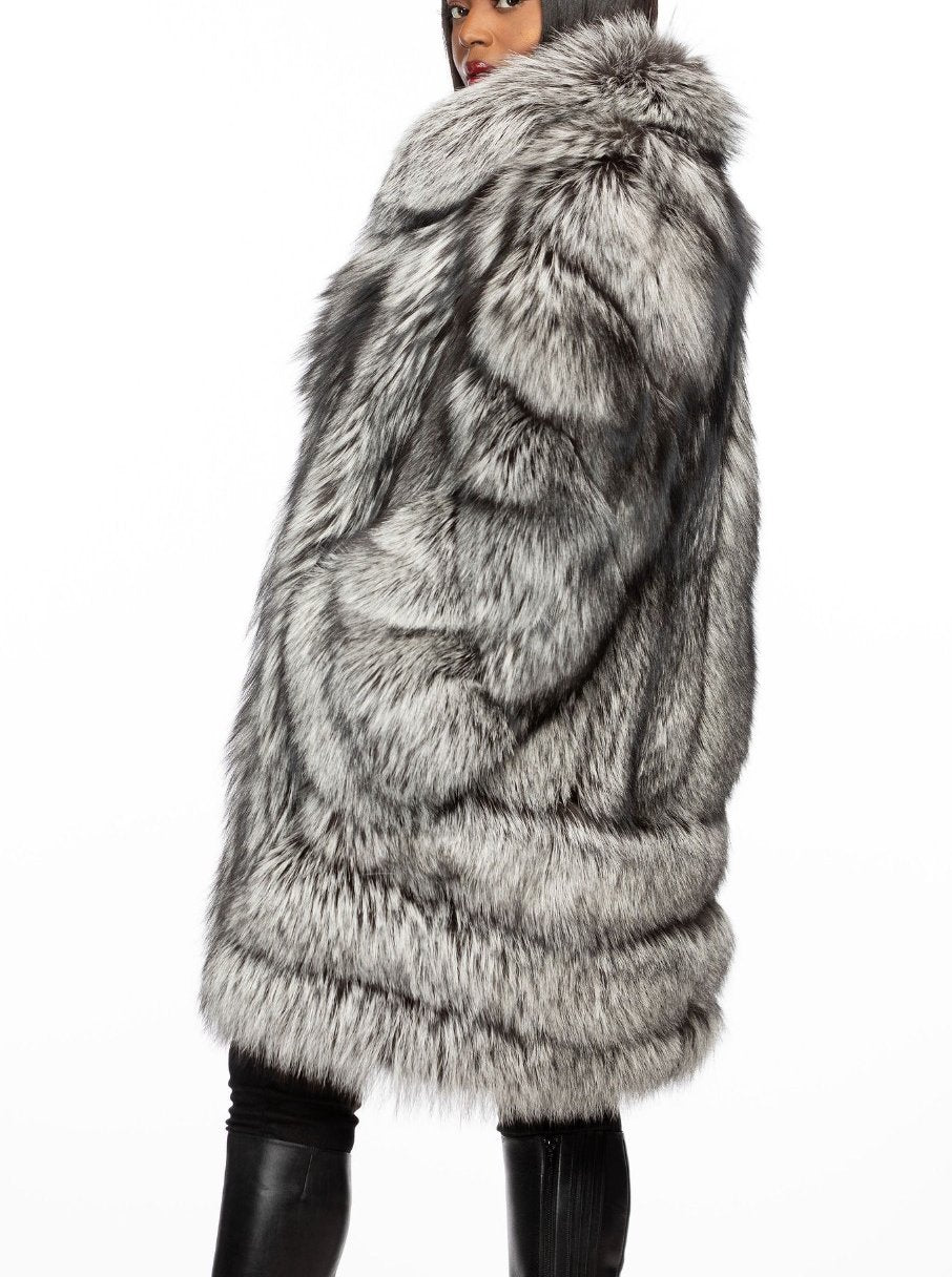 Silvia Silver Fur Coat