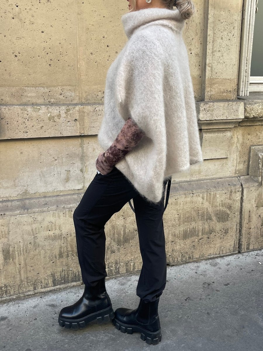 Comfy Mohair Oversized High-neck Sweater