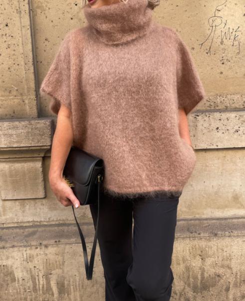 Comfy Mohair Oversized High-neck Sweater