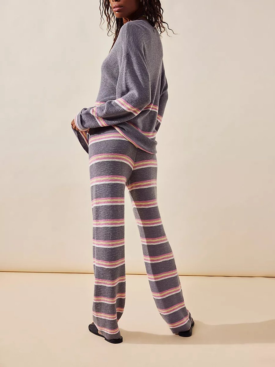 Casual Striped Sweater 2pc Set