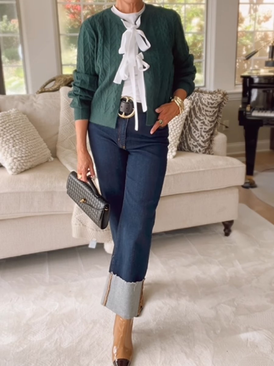 Chic Tie Front Sweater Cardigan